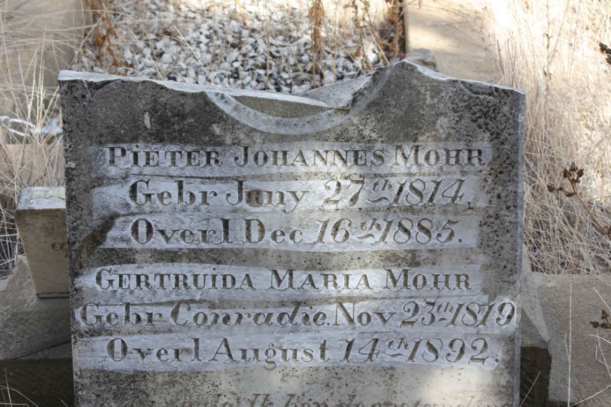 MOHR Pieter Johannes 1814-1885 &amp; Gertruida Maria CONRADIE 1819-1892