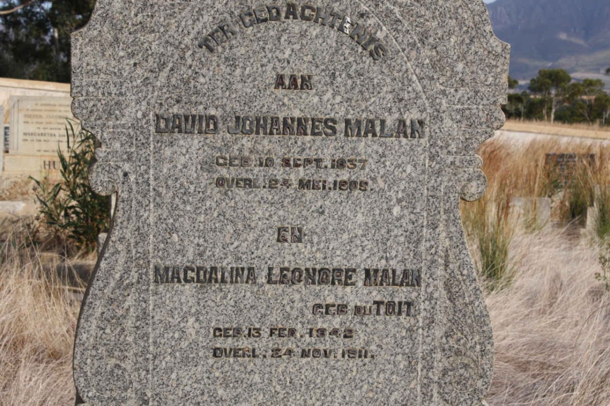 MALAN Dawid Johannes 1837-1905 &amp; Magdalina Leonore DU TOIT 1842-1911