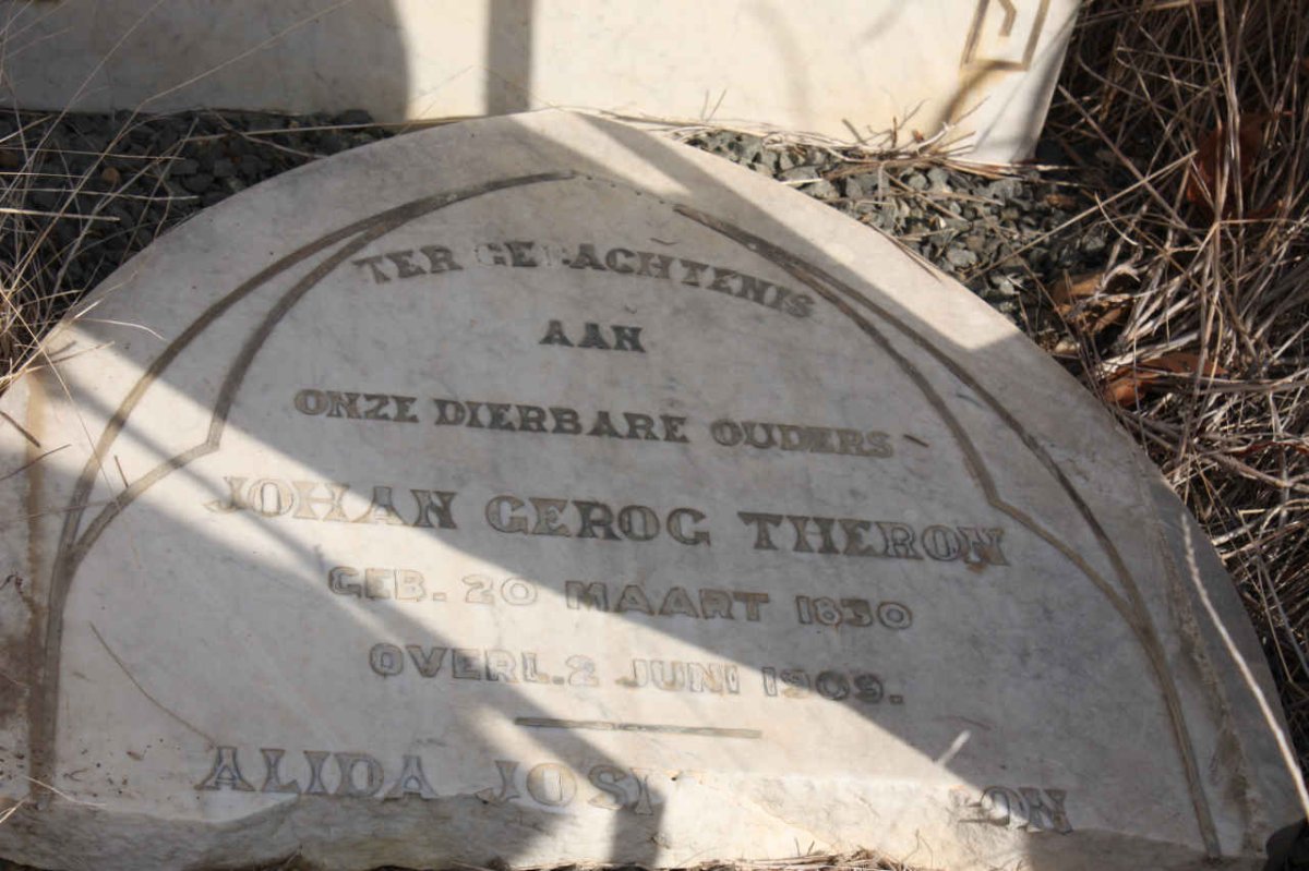 THERON Johan Gerog 1830-1909 &amp; Alida Josina DU TOIT 1837-1923