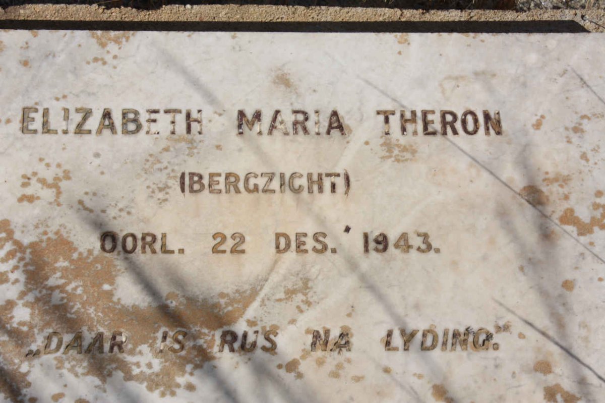 THERON Elizabeth Maria nee BERGZICHT -1943