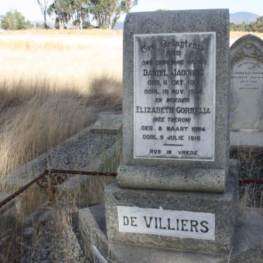 VILLIERS Daniel Jacobus, de 1861-1924 &amp; Elizabeth Cornelia THERON 1854-1916