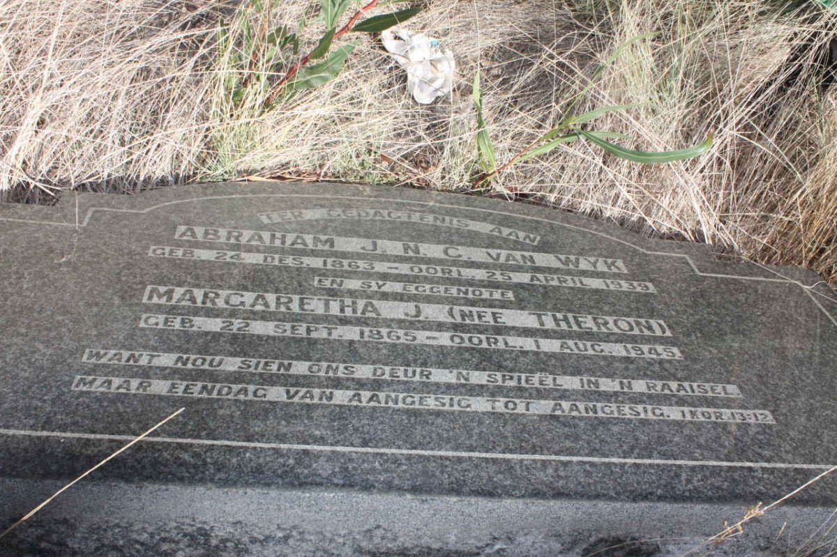 WYK Abraham J.N.C., van 1863-1939 &amp; Margaretha J. THERON 1865-1945