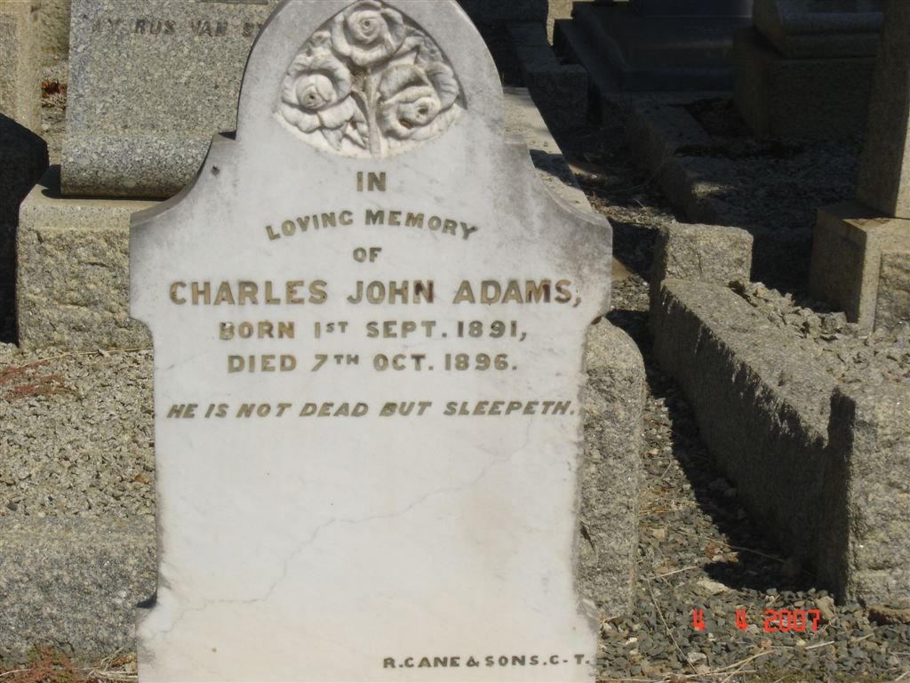 ADAMS Charles John 1891-1896
