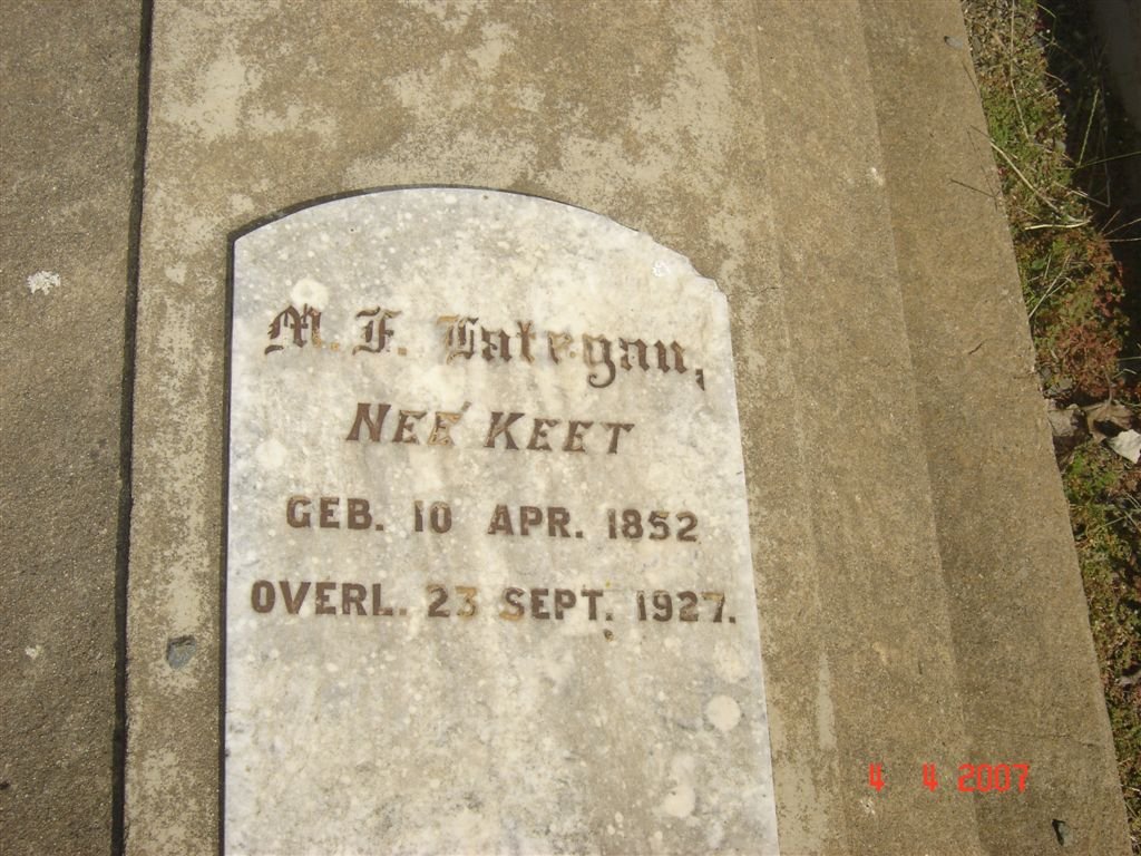 LATEGAN M.F. nee KEET 1852-1927