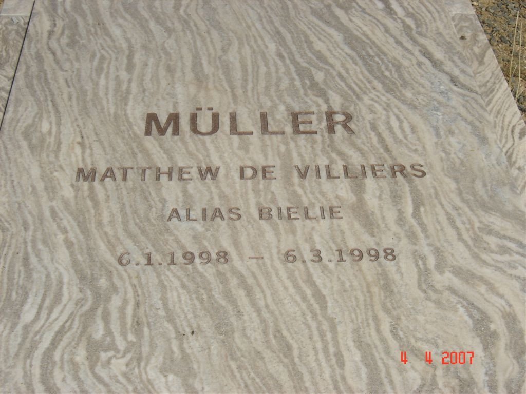 MULLER Matthew de Villiers, 1998-1998