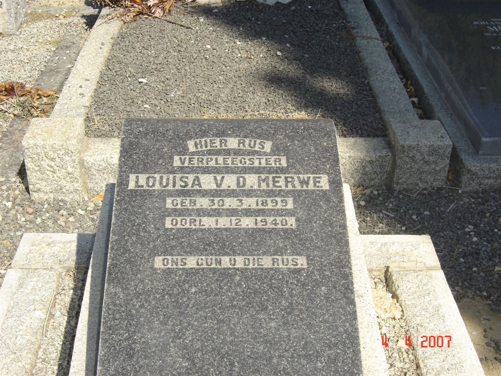 MERWE Louisa, v.d. 1899-1940