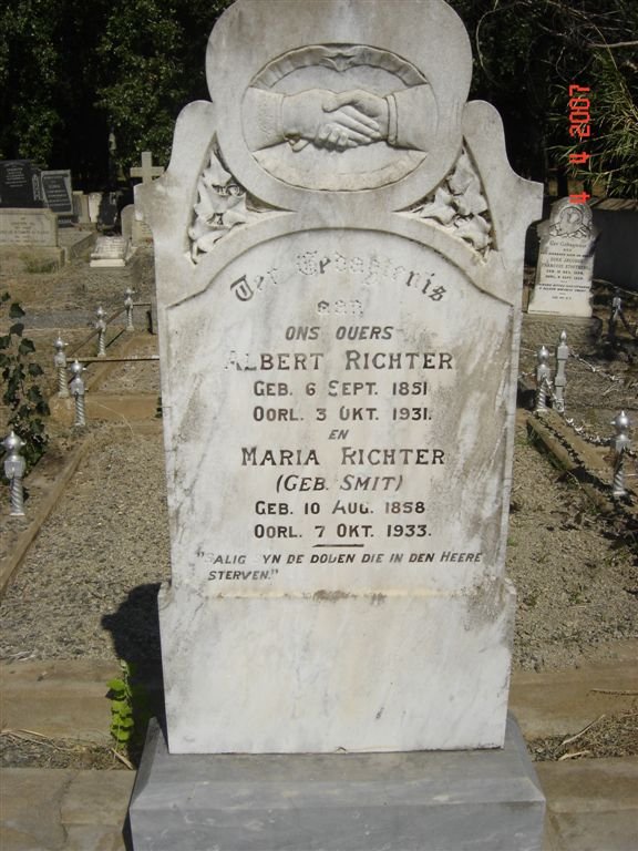 RICHTER Albert 1851-1931 &amp; Maria SMIT 1858-1933