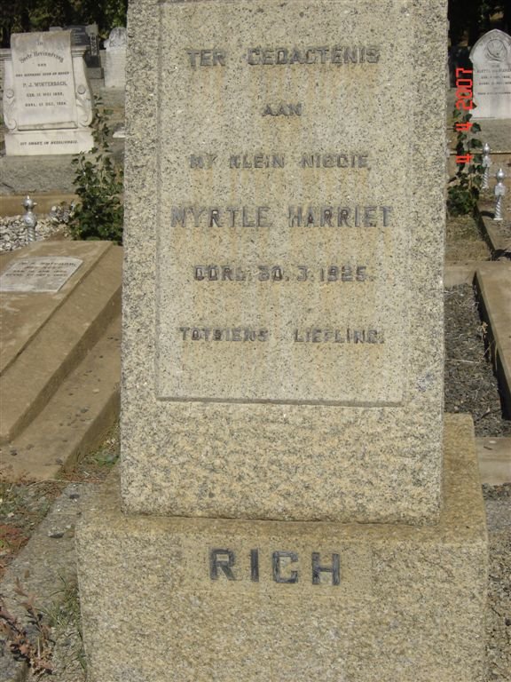 RICH Myrtle Harriet -1925