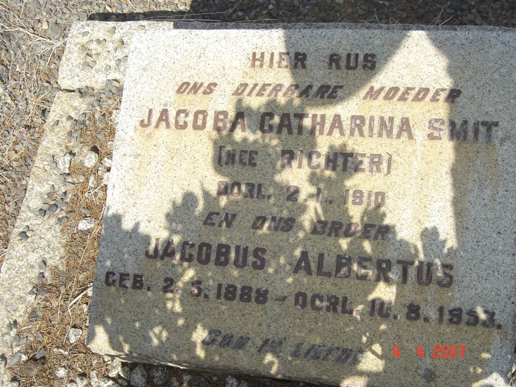 SMIT Jacobus Albertus 1888-1953 :: SMIT Jacoba Catharina nee RICHTER -1910