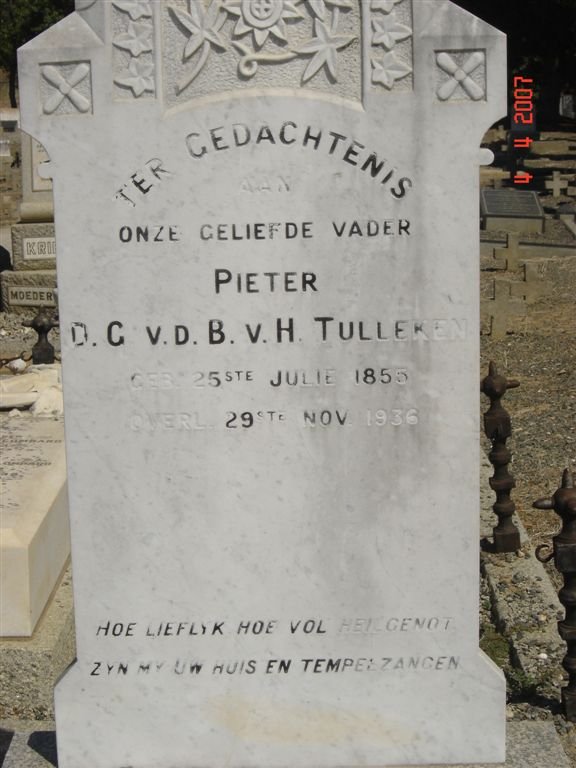 TULLEKEN Pieter D.G. v.d.B., v.H., 1855-1936