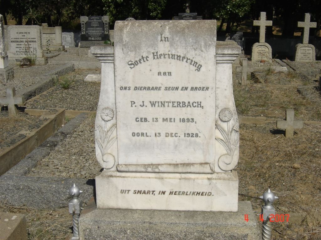 WINTERBACH P.J. 1893-1928