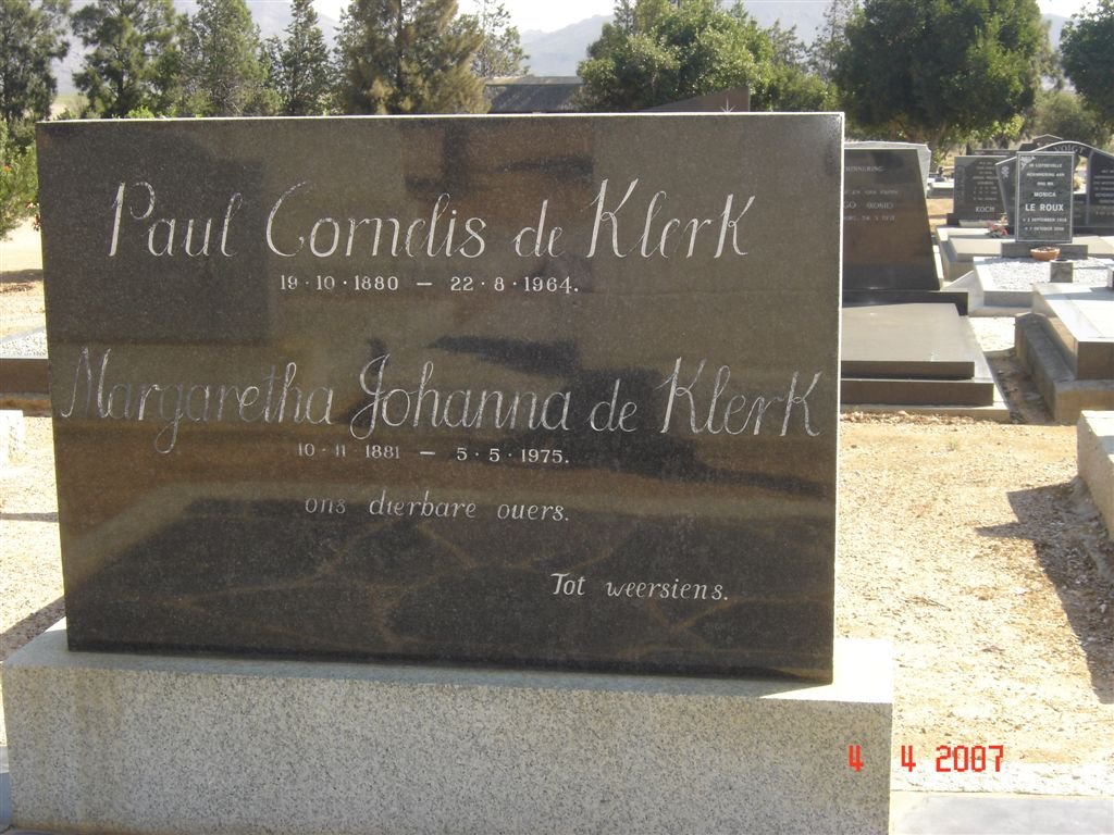 KLERK Paul Cornelis, de 1880-1964 &amp; Margaretha Johanna 1881-1975