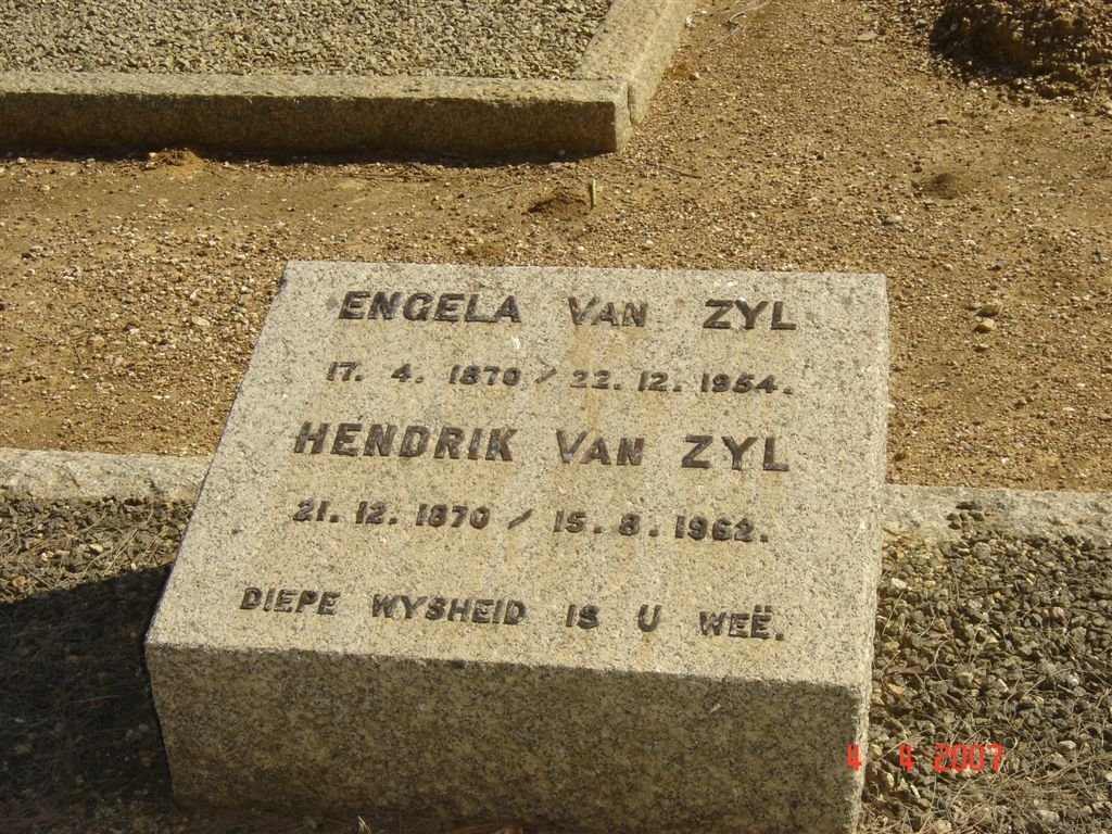 ZYL Hendrik, van 1870-1962 &amp; Engela 1870-1954