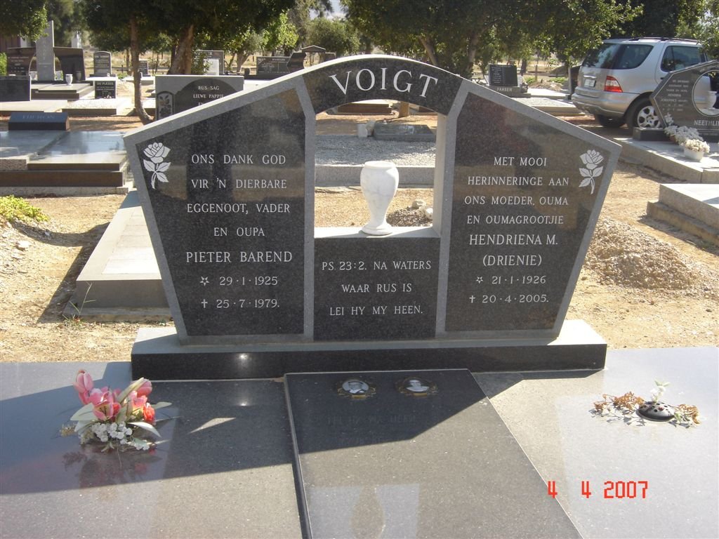 VOIGT Pieter Barend 1925-1979 &amp; Hendriena M. 1926-2005
