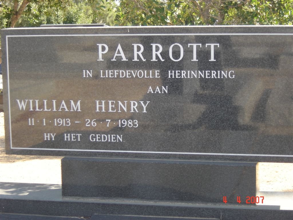 PARROTT William Henry 1913-1983