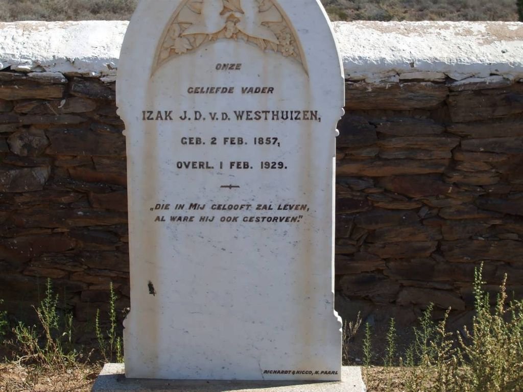 WESTHUIZEN Izak J.D., v.d. 1857-1929