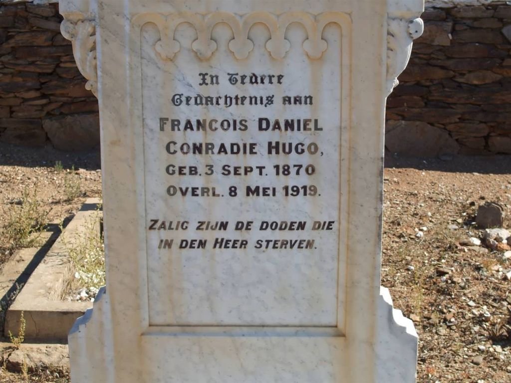 HUGO Francois Daniel Conradie 1870-1919