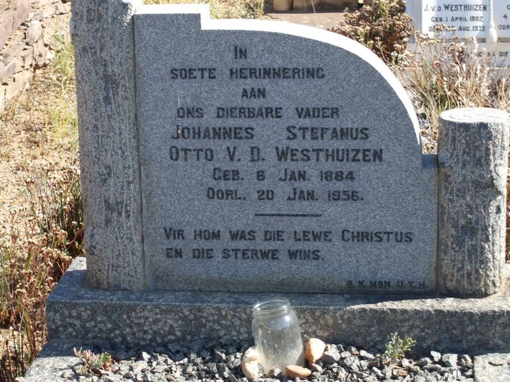 WESTHUIZEN Johannes Stephanus Otto, v.d. 1884-1956