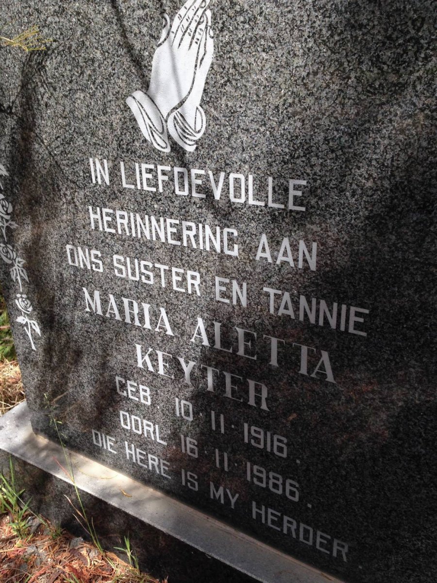 KEYTER Maria Aletta 1916-1986