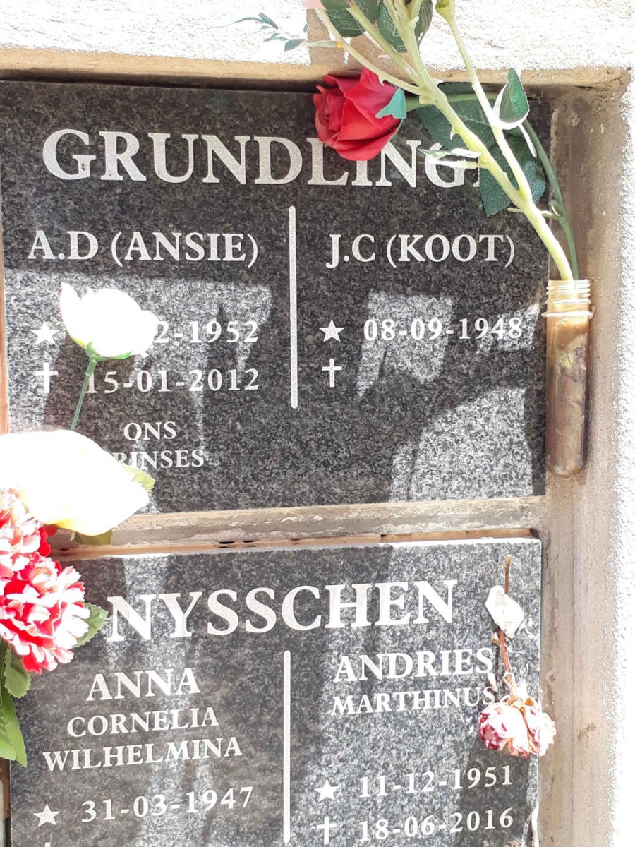 GRUNDLINGH J.C. 1948- &amp; A.D. 1952-2012