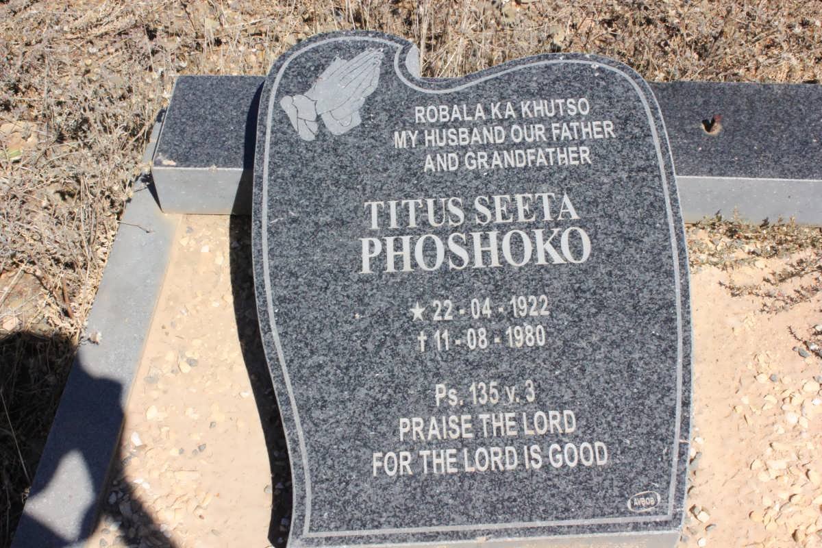 PHOSHOKO Titus Seeta 1922-1980