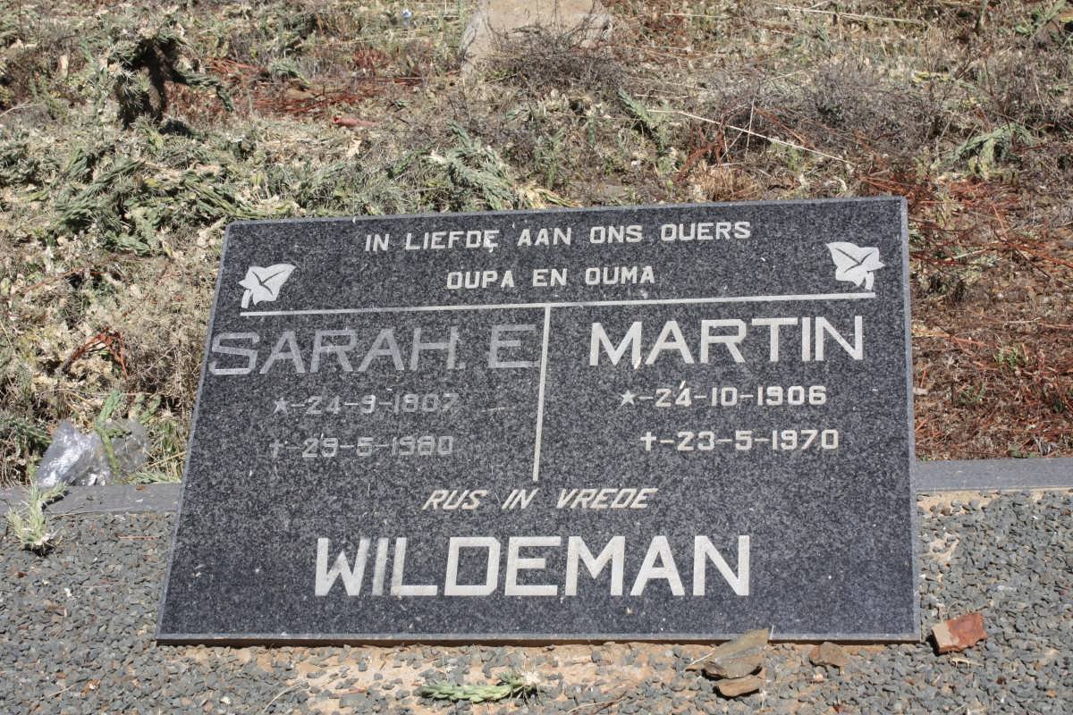 WILDEMAN Martin 1906-1970 &amp; Sarah E. 1902-1980