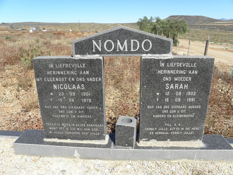 NOMDO Nicolaas 1901-1979 &amp; Sarah 1903-1991