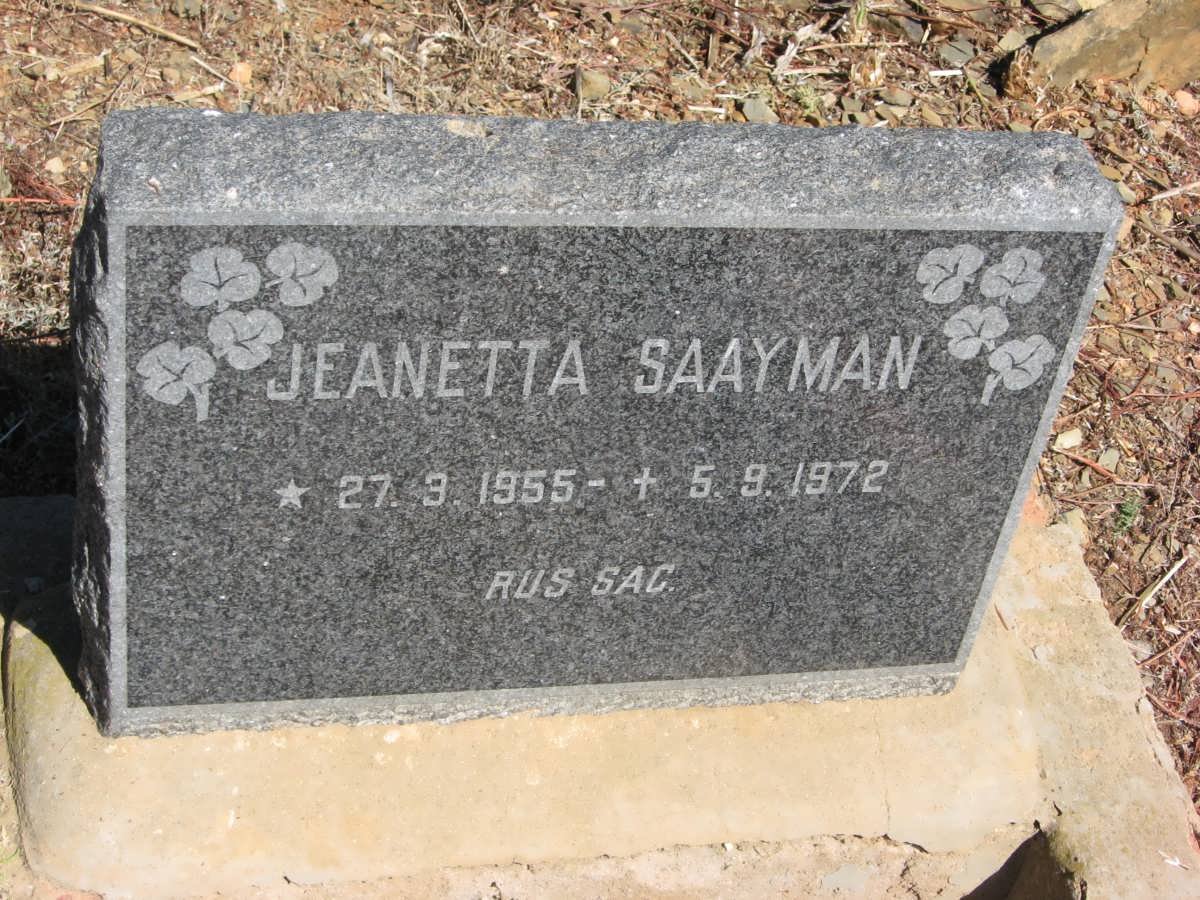 SAAYMAN Jeanetta 1955-1972