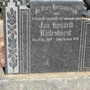 BADENHORST Jan Hendrik 1884-1948