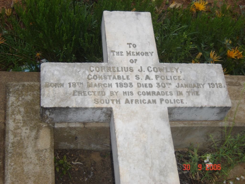 COWLEY Cornelius J. 1893-1918