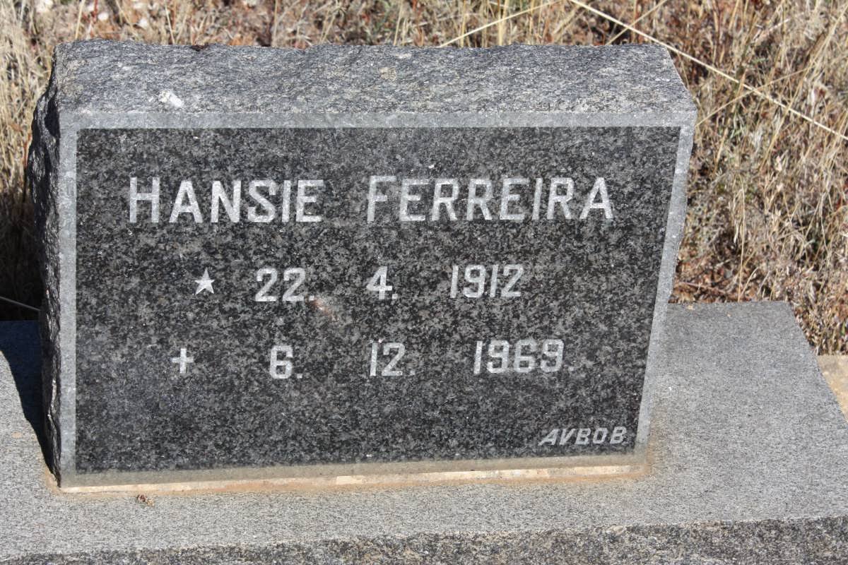 FERREIRA Hansie 1912-1969