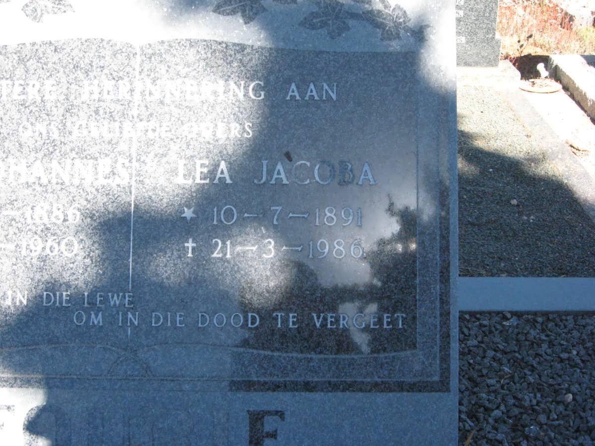 FOURIE David Johannes 1886-1960 &amp; Lea Jacoba 1891-1986