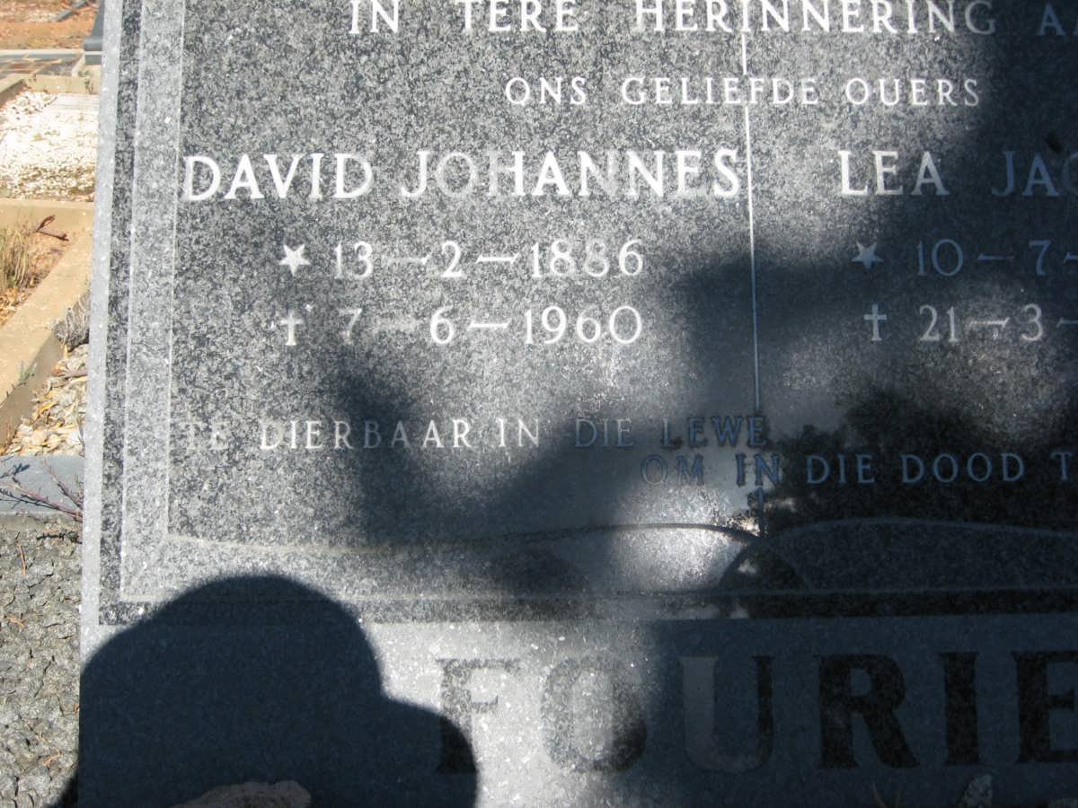 FOURIE David Johannes 1886-1960 &amp; Lea Jacoba 1891-1986
