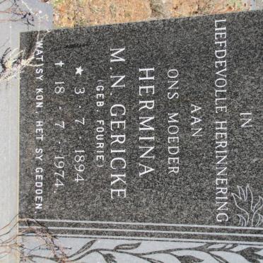 GERICKE Hermina M.N. nee FOURIE 1894-1974