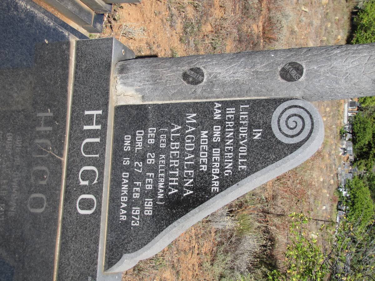 HUGO Magdalena Albertha nee KELLERMAN 1918-1973