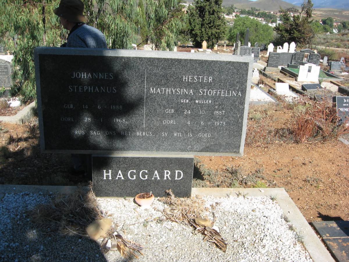HAGGARD Johannes Stephanus 1888-1969 &amp; Hester Mathysina Stoffelina MULLER 1887-1973