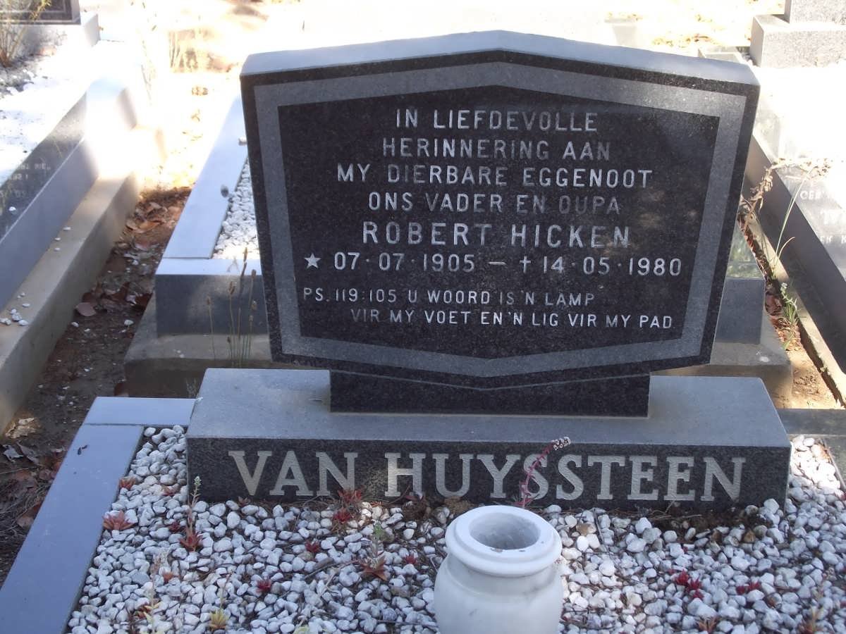 HUYSSTEEN Robert Hicken, van 1905-1980