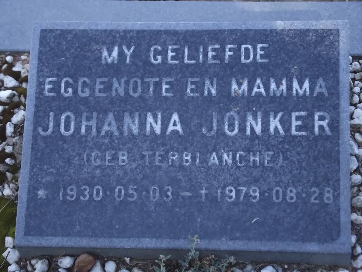 JONKER Johanna nee TERBLANCHE 1930-1979