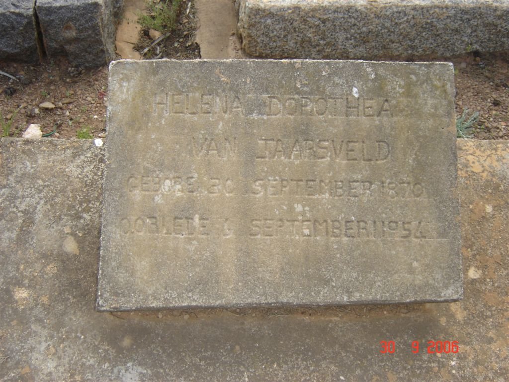 JAARSVELD Helena Dorothea, van 1870-1954