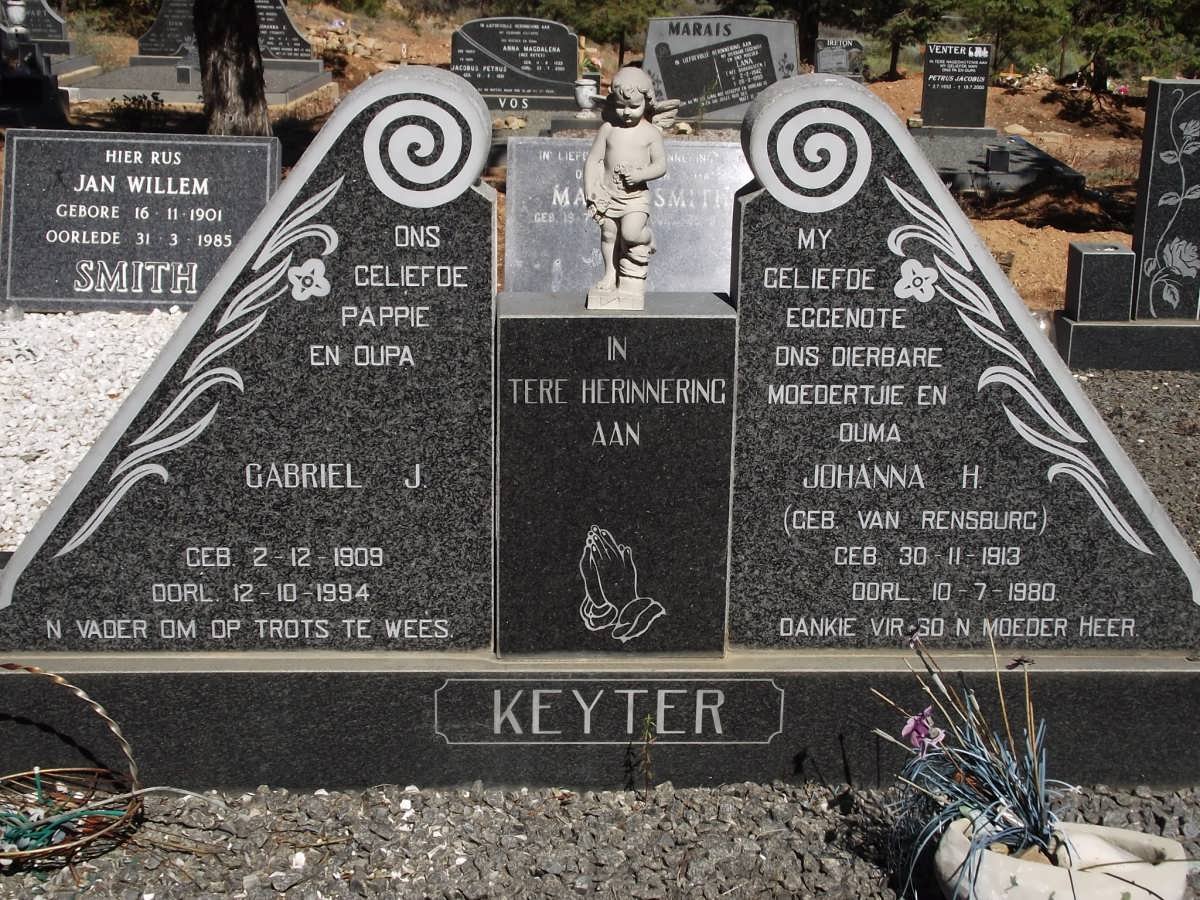 KEYTER Gabriel J. 1909-1994 &amp; Johanna H. van RENSBURG 1913-1980