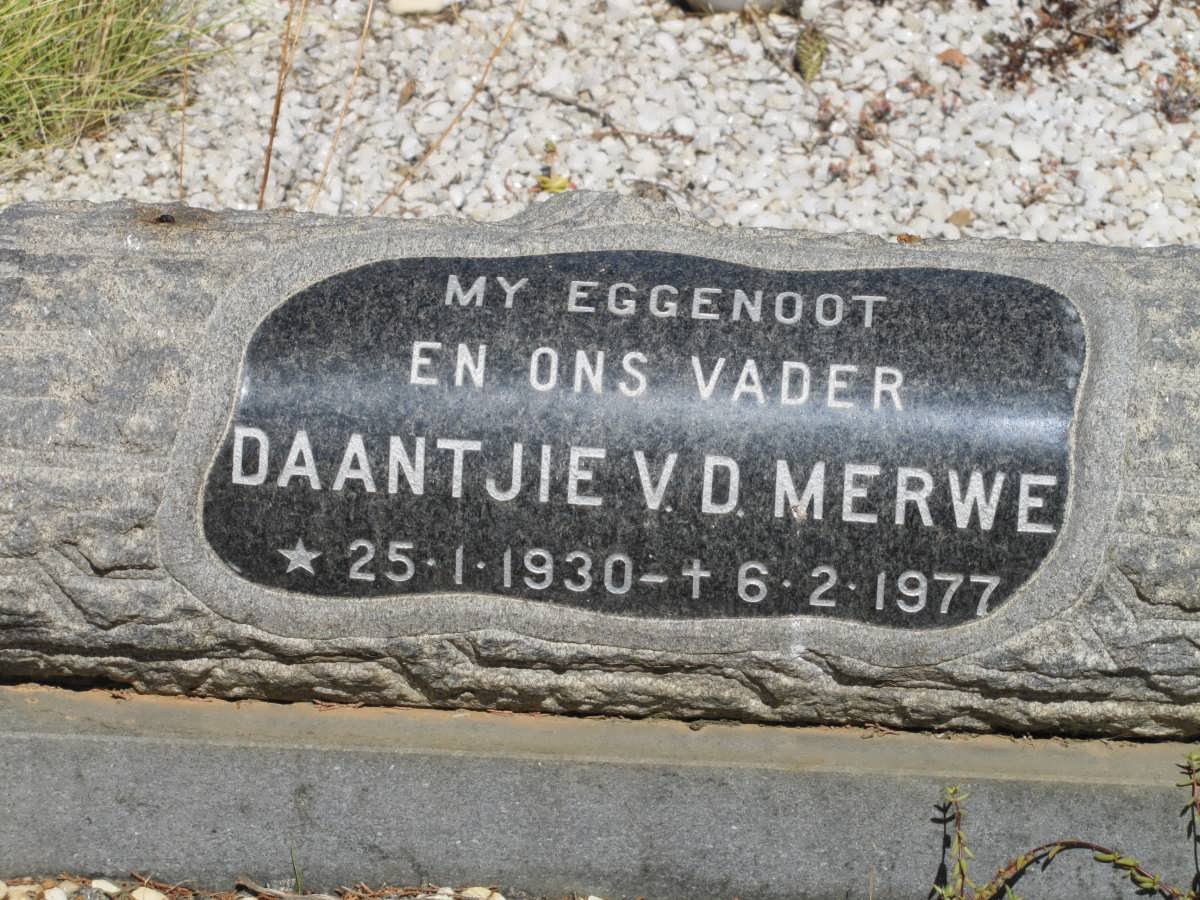 MERWE Daantjie, v.d. 1930-1977