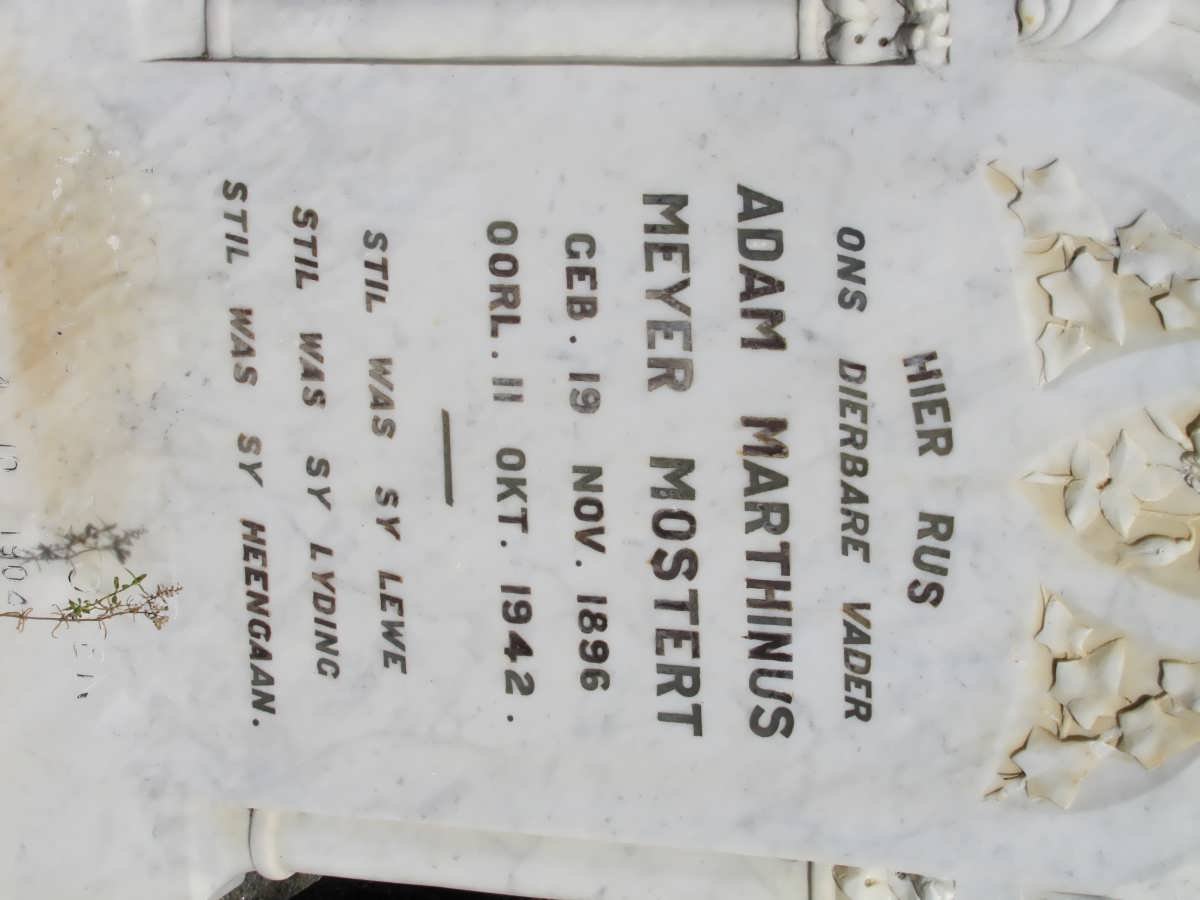 MOSTERT Adam Marthinus Meyer 1896-1942
