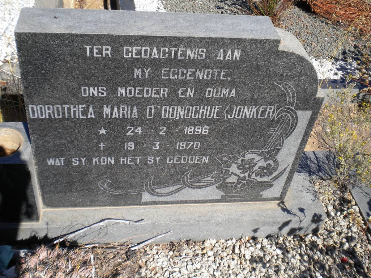 O'DONOCHUE James Patrick 1886-1974 &amp; Dorothea Maria JONKER 1896-1970