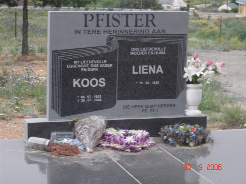 PFISTER Koos 1933-2004 &amp; Liena 1935-