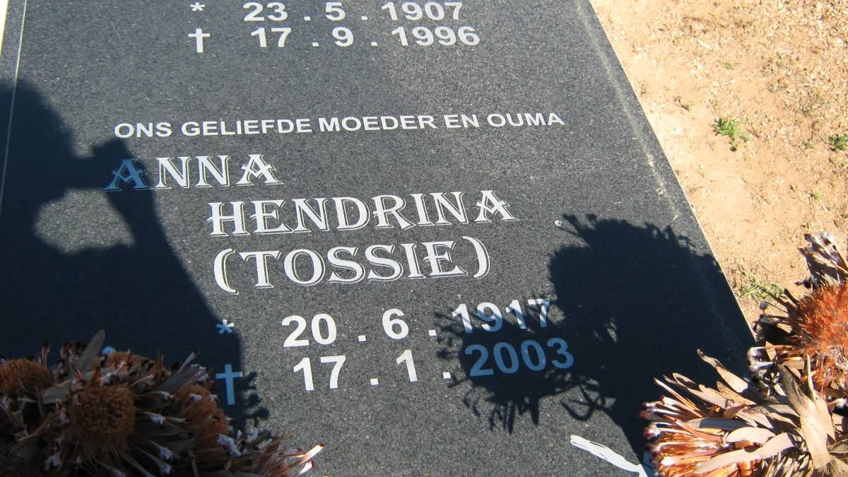 PLESSIS Anna Hendrina, du 1917-2003