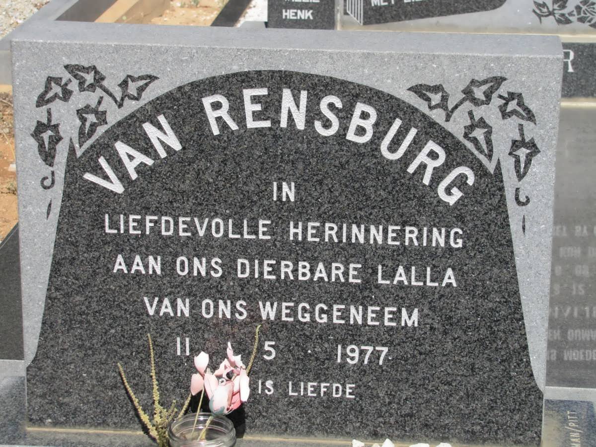 RENSBURG Lalla, van -1977