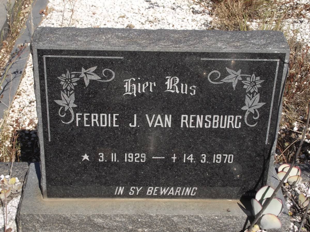 RENSBURG Ferdie J. van 1929-1970