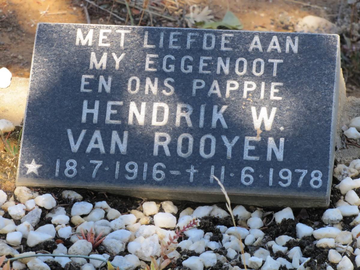 ROOYEN Hendrik W. van 1916-1978