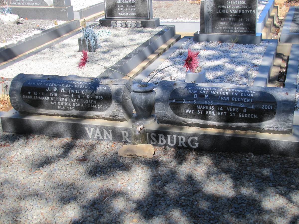 RENSBURG Willie J.W.H., van 1916-1978 &amp; D.R. van ROOYEN 1925-2001