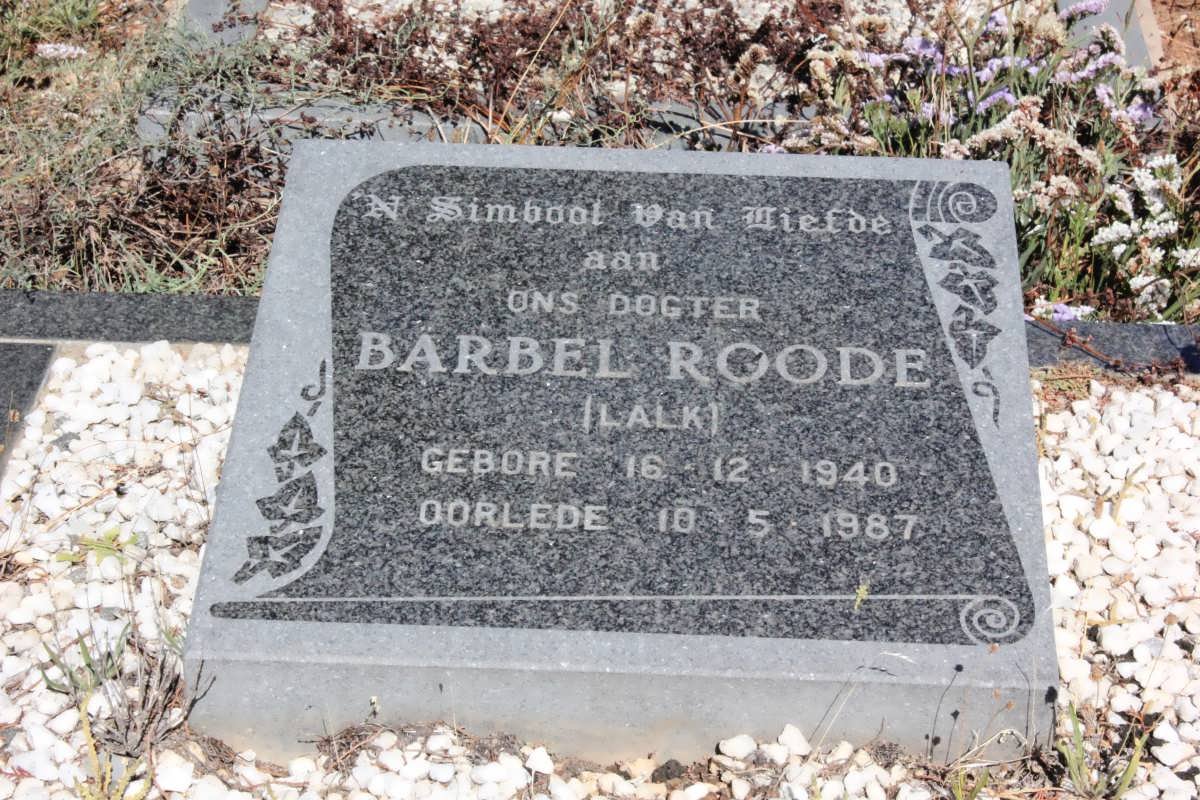 ROODE Barbel nee LALK 1940-1987